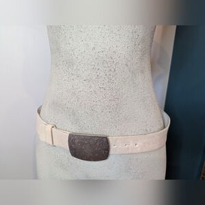 Jacob Vintage Y2K leather Belt Ivory leather Women Made In Canada Sz S Fits S/M